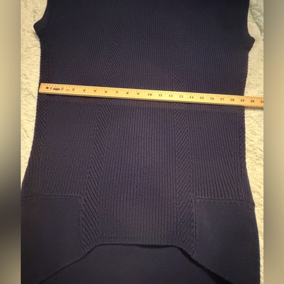 Anthropologie Navy Ribbed Mock Neck Sweater Dress Size S $158 NWT - Picture 9 of 12